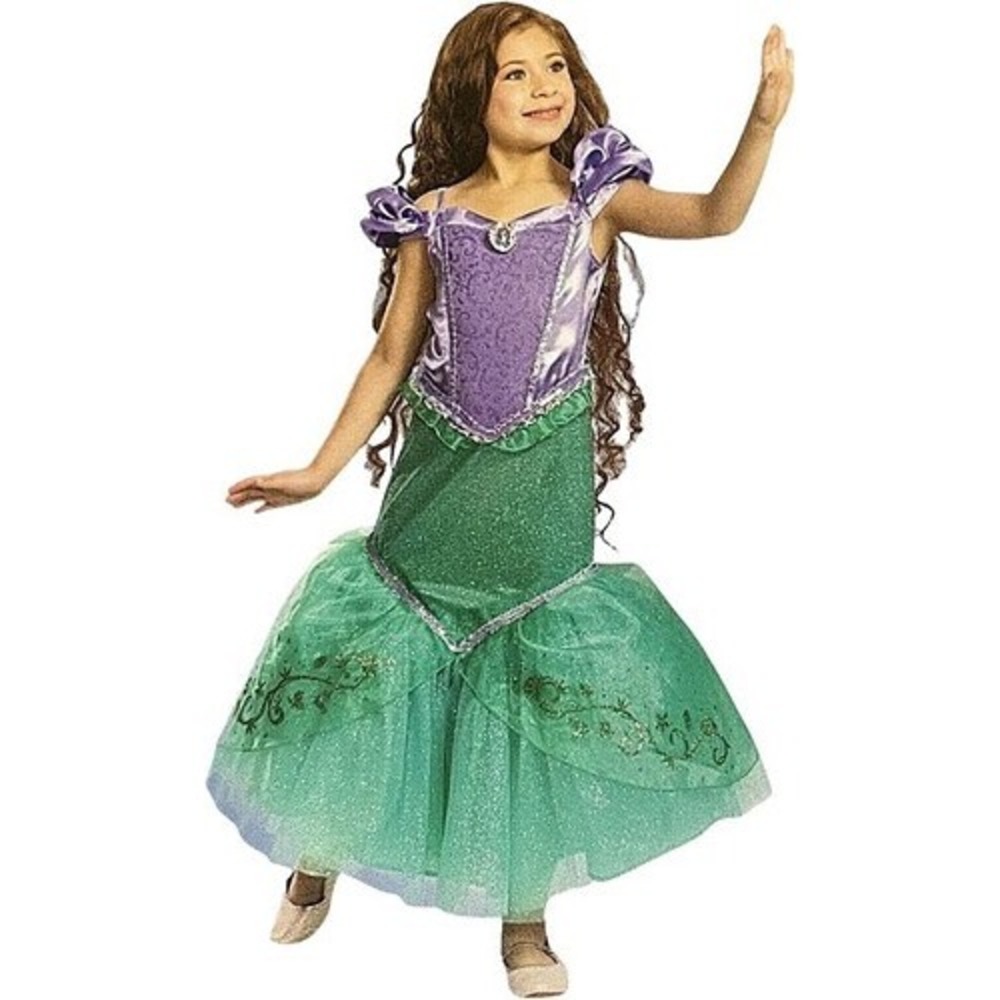 NWT Disney Princess Ariel Little Mermaid Costume Dress Purple Green SZ 4-6 SM